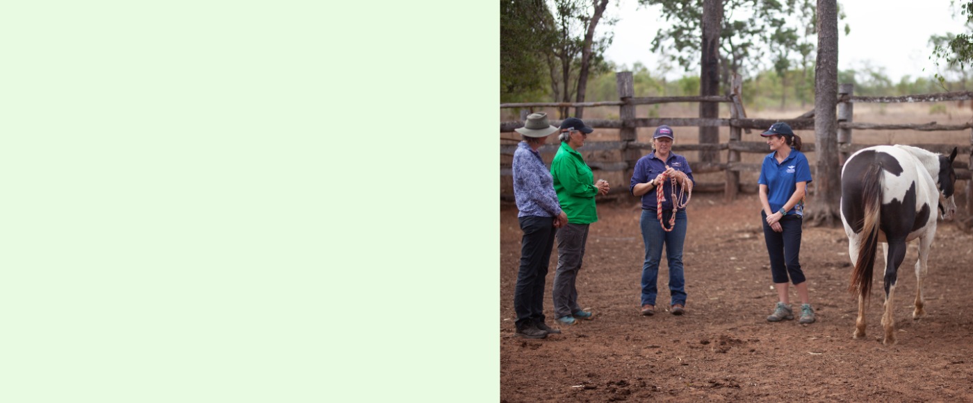 The two-day Horse Wisdom Equine Assisted Learning Program is helping people in Cape York with mental health challenges. Inset: Jos Middleton.