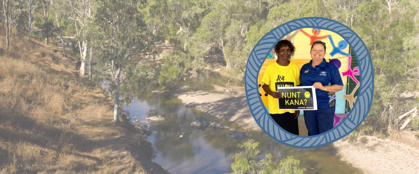 Pormpuraaw Elder Aunty Barbara Foote with RFDS (Queensland section) Senior Mental Health Clinician Josie King.