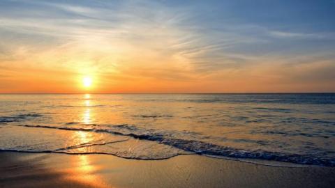 Mental health - sunset on beach