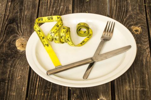 eating disorder white plate tape measure