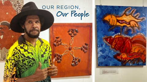 Cape York artist Sabu Wailu has reconnected with his culture through his art, which he is now selling after entering the NPA Art Exhibition earlier this year.