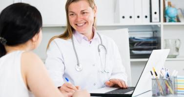 Woman visiting female doctor