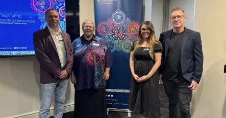 Pictured from left are NQPHN Senior Contracts Performance Officer Bernie Triggs, Senior Service Planning and Design Officer Janet Struber, Service Planning and Design Manager Dr Shenae Calleja, and Partnerships and Engagement Specialist Tynan Narywonczyk.