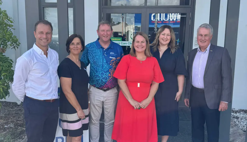 L-R: Bupa Medical Director Scott Beattie, NQPHN A/ CEO Gill Yearsley, Senator the Hon Nita Green, the Hon Emma McBride, Mayor Greg