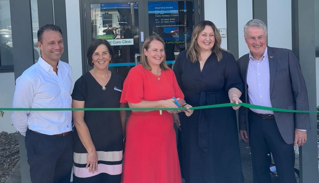 L-R: Bupa Medical Director Scott Beattie, NQPHN A/ CEO Gill Yearsley, Senator the Hon Nita Green, the Hon Emma McBride, Mayor Greg